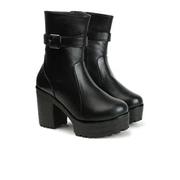 FRANINO PARIS Women Platform-Heeled Boots With Buckles-47