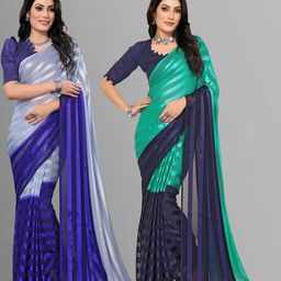 Moda Rapido Women Striped Satin Saree-image-72