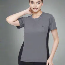 White Moon Women Colourblocked Dri-FIT Cut Outs T-shirt-image-66