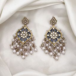 Zoey Kundan Studded & Pearls Beaded Contemporary Chandbalis-52