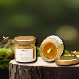 GRAZIO Luxury Gold-Toned 16 Pieces Beeswax Candle Glass Jar-image-15