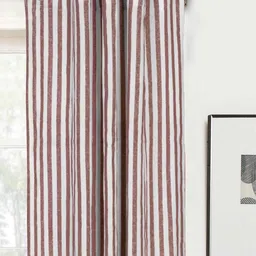 Saral Home Maroon & White Striped Room Darkening Window Curtain-picture-46