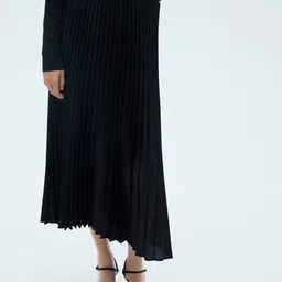 MANGO Accordion Pleats Midi Flared Skirt-42
