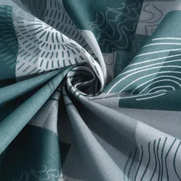 KLOTTHE Green & Teal Geometric Printed 400 TC Cotton King Bedsheet Set 2.50 m x 2.25 m image 3