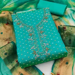 HERE&NOW Geometric Woven Design Beads and Stones Unstitched Dress Material-image-25