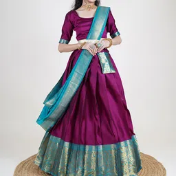 Payu Semi-Stitched Lehenga & Unstitched Blouse With Dupatta-picture-39