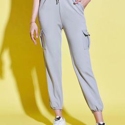 DIMPY GARMENTS Women Relaxed High-Rise Joggers Trousers-image-23