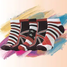 MJE Men Pack Of 5 Patterned Ankle Length Socks-12