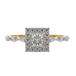 VALANOVA Women 18 Kt Sterling Silver Plated Lab Grown 0.75cts Diamond Ring 1.25gm-image-99