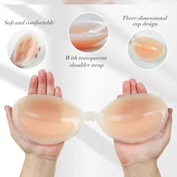 CareDone Half Coverage Silicone Push Up Backless Strapless Bra image 3