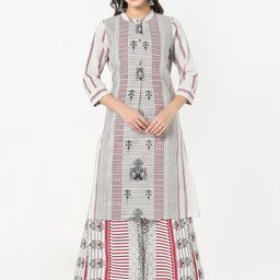 R&B Women Floral Printed Cotton Kurta with Palazzo-image-97