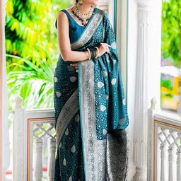 AMRUTKALA SAREES Woven Design Kanjivaram Banarasi Saree-picture-43