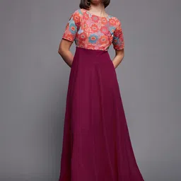 Miss Chase Women Floral Printed Fit & Flare Maxi Dress-image-97