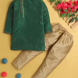 BAESD Boys Self Design Mandarin Collar Kurta With Trousers-19
