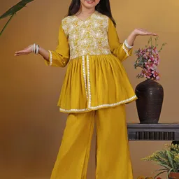 BAESD Girls Embroidered Regular Kurti with Trousers-picture-20
