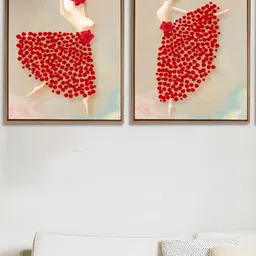 Myntra Elegant Homes Black & Red 2 Pieces Floral Theme Canvas Wall Art-image-46