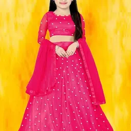 F Plus Fashion Girls Net Semi-Stitched Lehenga Choli-picture-54