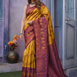 HANDSEL Woven Design Zari Pure Silk Banarasi Saree-image-96