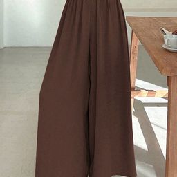 Kotty Women Relaxed Straight Leg Loose Fit High-Rise Wrinkle Free Trousers-image-104