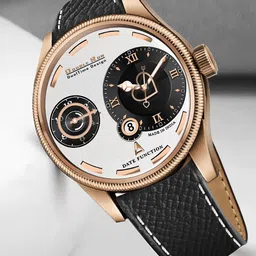 DOUBLERUN Men Dial & Leather Bracelet Style Straps Analogue Chronograph Watch H05N15036-24
