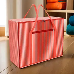 Kuber Industries Red & White Striped Multi-Utility Organisers image 1