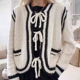 StyleCast Women Striped Self Design Cotton Cardigan-picture-6