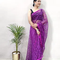 HI FI NX Floral Net Saree image 4
