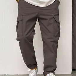 SZN Men Relaxed Fit High-Rise Cargos-image-84
