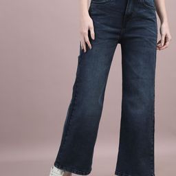 The Roadster Lifestyle Co Women Cotton Wide-Leg High-Rise Stretchable Jeans-image-49