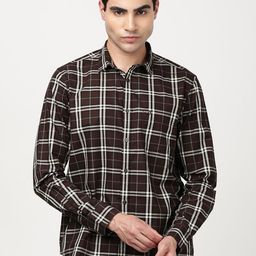 Indian Terrain Men Classic Slim Fit Tartan Checks Checked Casual Shirt-picture-7