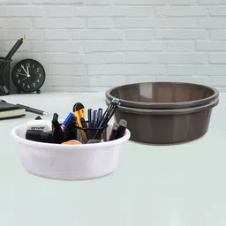 Kuber Industries Grey and White 3 Pieces Desk Organisers-36