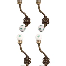 Indianshelf Green & Copper toned 4 Pieces Metal Wall Hooks-22