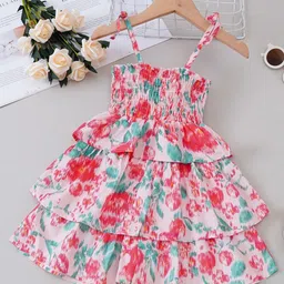 INCLUD Girls Tie and Dye Shoulder Straps Smocked Fit and Flare Dress-image-4