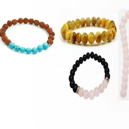 Divine souvenirs Unisex Set Of 3 Artificial Beaded Elasticated Bracelets-79