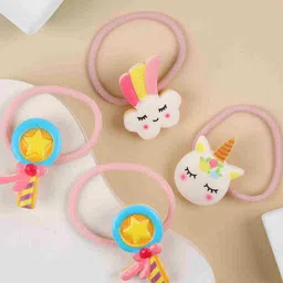 KICKS & CRAWL Girls Set of 4 Ponytail Holders-17