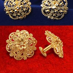 DIVASTRI Set Of 2 Gold-Plated Circular Studs Earrings-13