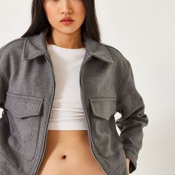 BIANCO LUCCI Women Crop Tailored Jacket with Patchwork-image-29