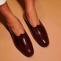 dmodot Ethnico Borgogno Men Solid Leather Mojaris-image-27