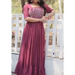 Fashionuma Women Floral Embroidered Maxi Ethnic Dress-image-95