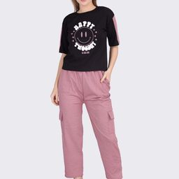 SMSHOPMORE Printed Round Neck Top With Trousers Co-Ords-image-54