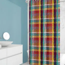 ArtzFolio Yellow & Green Abstract Printed Waterproof Shower Curtain image 3