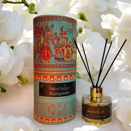 GLOBAL AROMA Blue & Red Rajnigandha Reed Aroma Oil Diffuser & Sticks 120ml-43