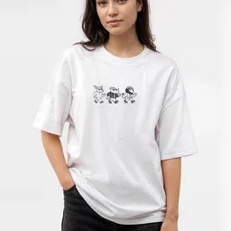 glitchez Printed Round Neck Pure Cotton T-shirt-image-89