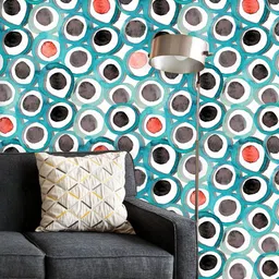 ArtzFolio Printed UV-Resistant Anti-Bacterial Watercolor Circle And Dots Peel & Stick Wallpaper-image-81