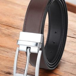The Roadster Lifestyle Co Men Textured Formal Belts-image-65