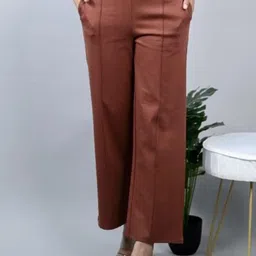Mlada Women Cotton Flared Mid-Rise Wide Leg Trouser-image-43