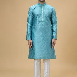 Arihant Rai Sinha Men Floral Embroidered Regular Kurta with Pyjamas-picture-14