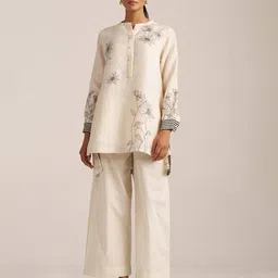 Ganga Floral Printed Tunic With Trouser Linen Co-ord Set-picture-30