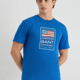 GANT Men Typography Printed Round Neck Cotton T-shirt-image-19