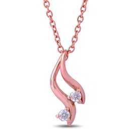 RAGABANDHA DESIGN STUDIO Women Swiss Zirconia Rose Gold Plated Pendant with Chain-image-57